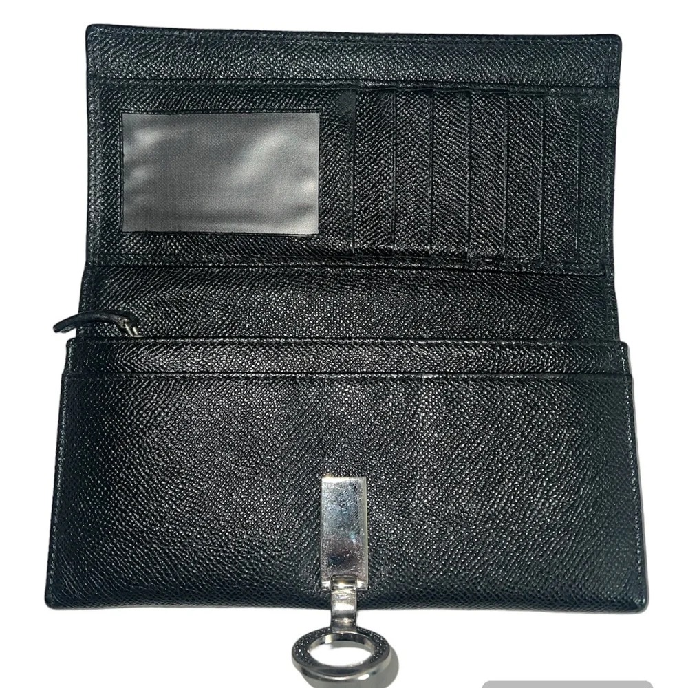 Bulgari Black Leather Continental Wallet